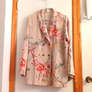 Silky floral blazer